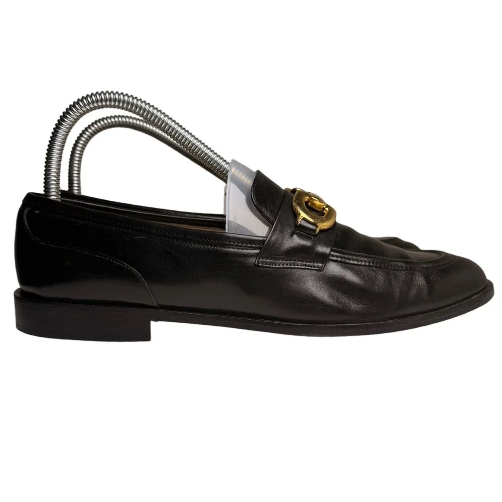 Vintage 90s Talbots Italy Horsebit Loafers Black Leather 8N